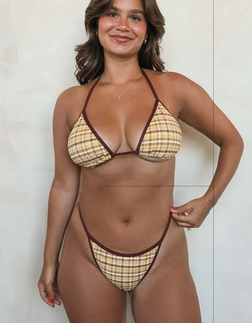 Dippin' Daisy's Mako triangle bikini top in vanilla latte, 5 of 7