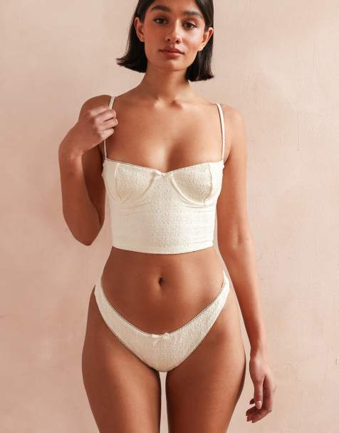 Dippin' Daisy's Monet super cheeky bikini bottoms in crème - view 1