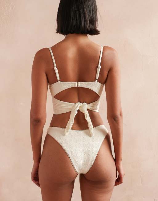 Dippin' Daisy's Monet super cheeky bikini bottoms in crème, 2 of 4