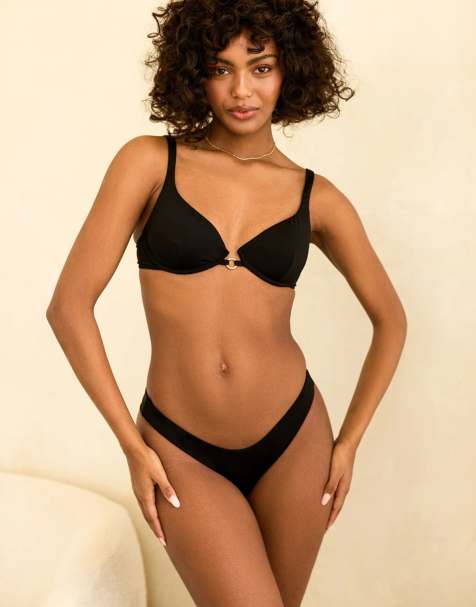 Dippin' Daisy's Nocturnal cheeky bikini bottom in black - view 1