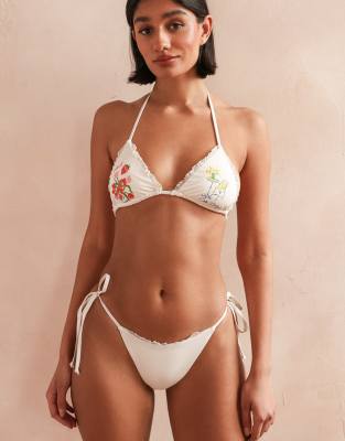 Dippin Daisys Palm Triangle Bikini Top In White