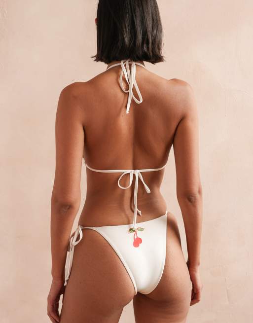 Dippin' Daisy's Palm triangle bikini top in ecru, 2 of 4
