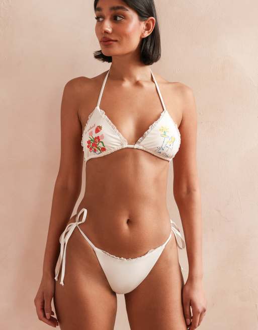Dippin' Daisy's Palm triangle bikini top in ecru, 4 of 4
