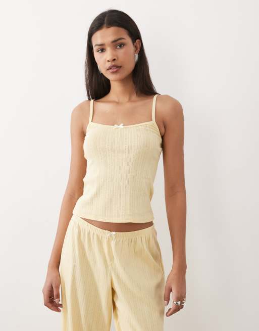 Dippin Daisys pointelle cami top in vanilla custard, 5 of 5