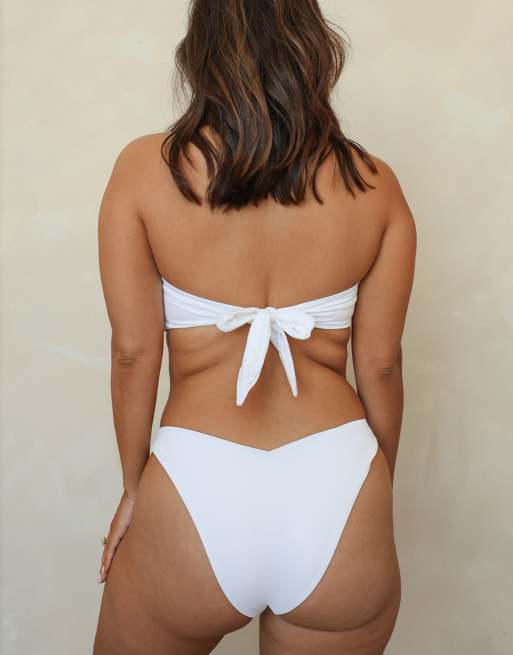 Dippin' Daisy's Polo super cheeky bikini bottom in white, 7 of 7