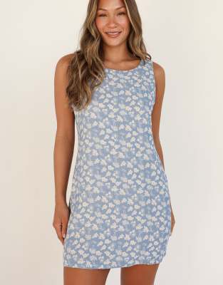Dippin Daisys Sandy Cove Linen Dress In Blue