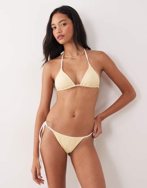 Dippin Daisys tie side bikini bottom in vanilla custard - view 1