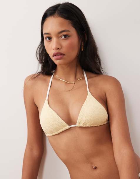Dippin Daisys triangle bikini top in vanilla custard