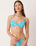 [Dippin' Daisy's] Dippin' Daisy's underwire bikini top in poolside-Blue L BLUE