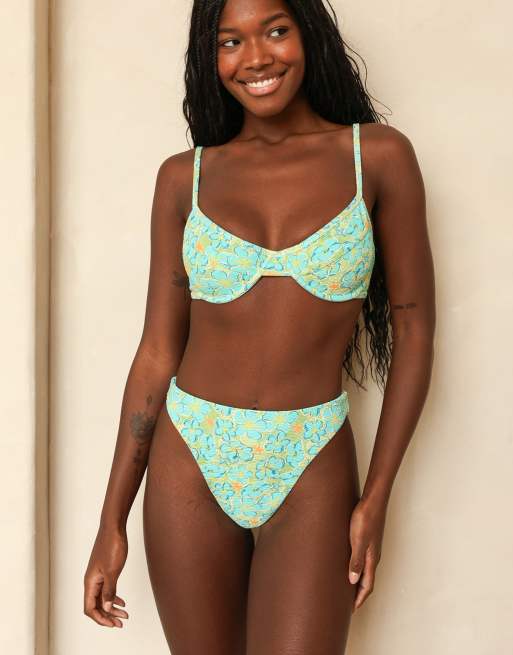 Dippin' Daisy's West coast underwire bikini top in ocean cafe, 4 of 7