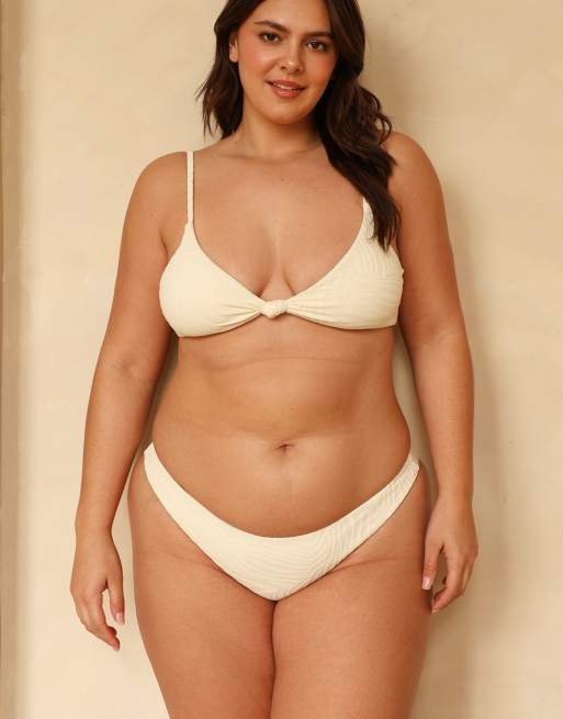 Dippin' Daisy's Zen knotted triangle bikini top in ivory tides, 5 of 7