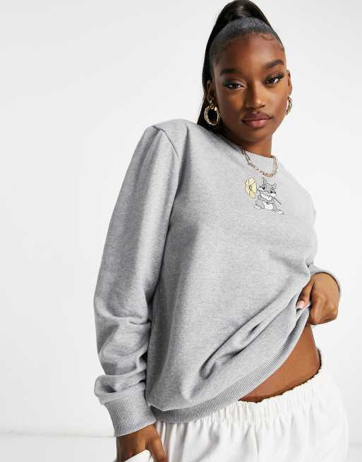 in Bambi ASOS thumper embroidered sweatshirt | Disney grey