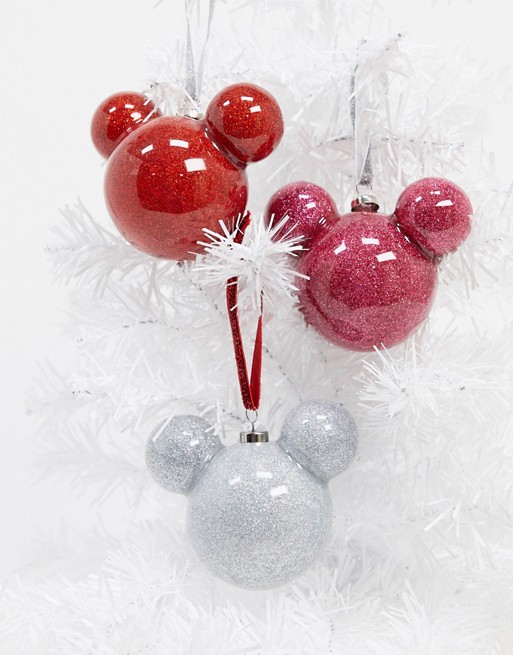 Disney Christmas baubles set of 3