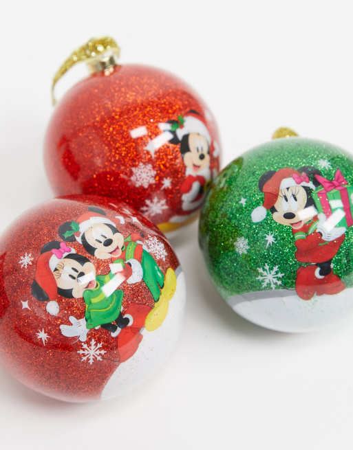 Disney - Christmas - Mickey en Minnie - Set met 7 kerstballen, 2 van 4
