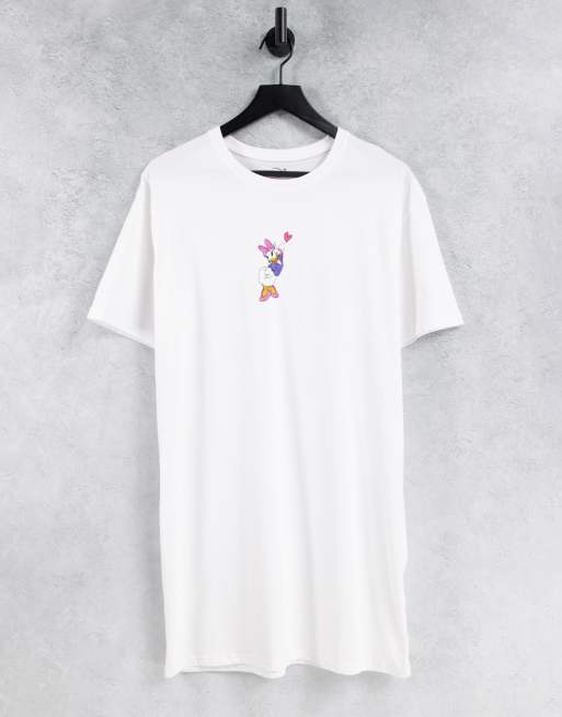 Disney Daisy Duck T Shirt Dress In White Asos