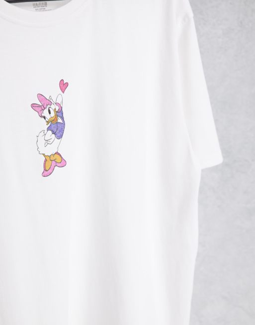 Disney Daisy Duck T Shirt Dress In White Asos