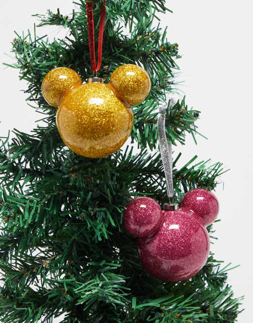 Disney - Jul - Sæt med julekugler i lyserød og guldfarve