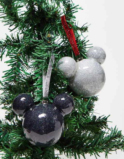 Disney – Jul – Svart och silverfärgat set med julgranskulor