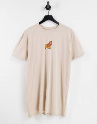 MERCH CMT LTD Disney Lady & The Tramp t-shirt dress in sand-Neutral