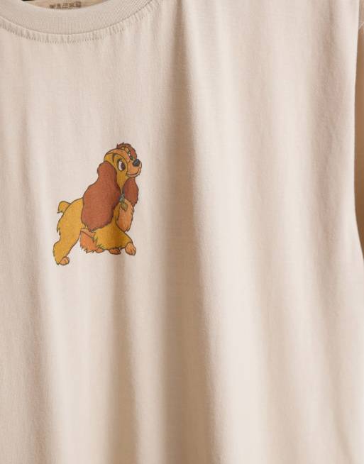 Disney Lady & The Tramp t-shirt dress in sand, 4 of 4