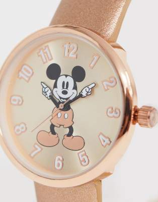 rose gold mickey mouse watch