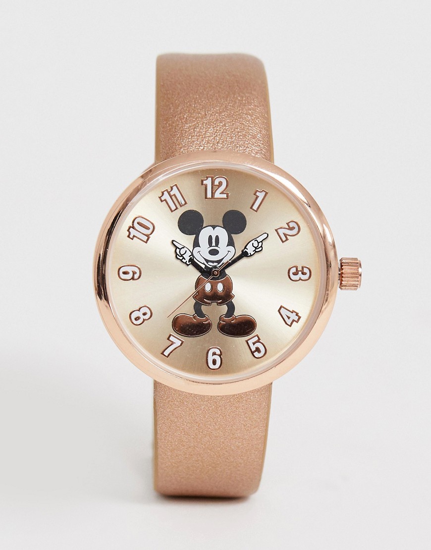 Disney – Musse Pigg-klocka i roséguld i dammodell-Beige