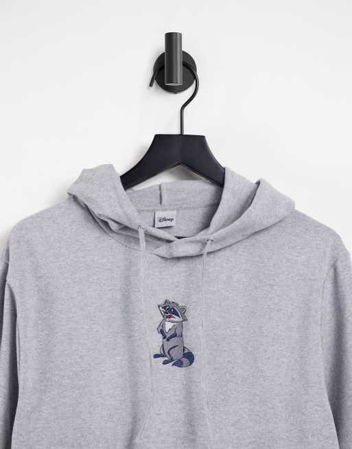 Disney Pocahontas meeko embroidered hoodie in grey ASOS