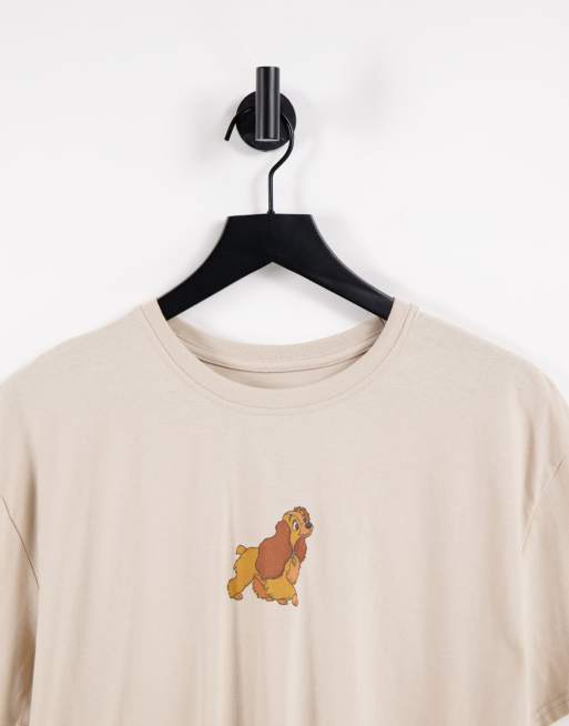 Disney – Susi & Strolch – T-Shirt-Kleid in Sand, 3 von 4