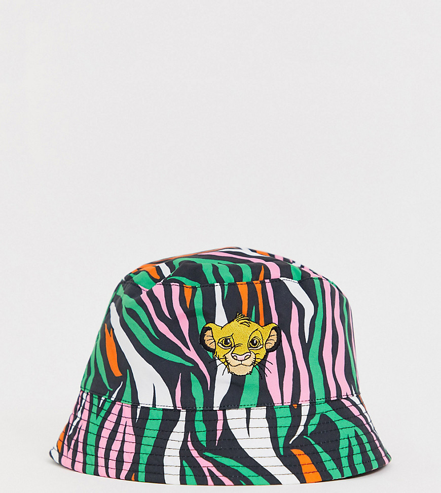 Disney The Lion King x ASOS DESIGN bucket hat with Simba embroidery-Green