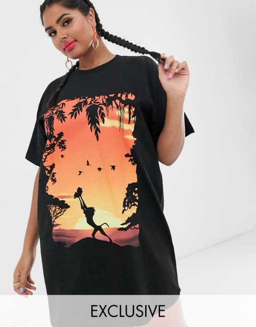 Disney The Lion King X Asos Design Curve T Shirt Dress With Iconic