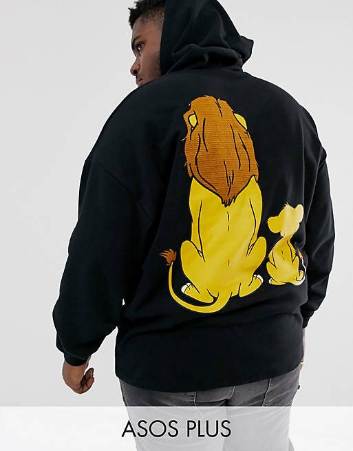 Disney The Lion King x ASOS DESIGN Plus oversized hoodie with Simba and  Mufasa back print | ASOS