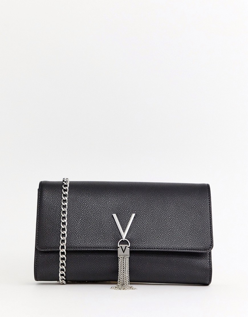 Divina sort fold-over clutch taske fra Valentino by Mario Valentino