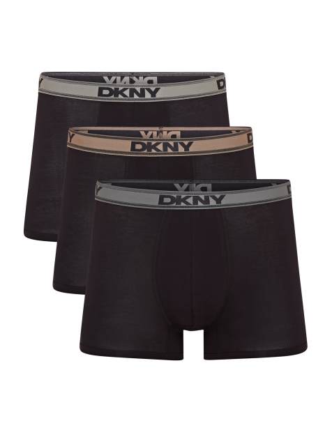 DKNY 3 pack carter medium bamboo trunks in black - view 1