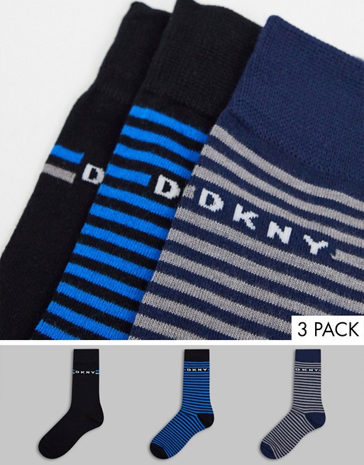 DKNY 3 pack kansas socks in lilac stripe mix