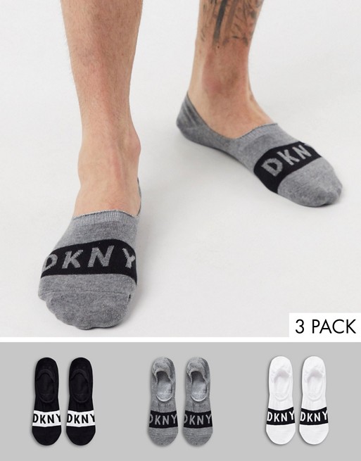 DKNY 3 pack logo invisible socks