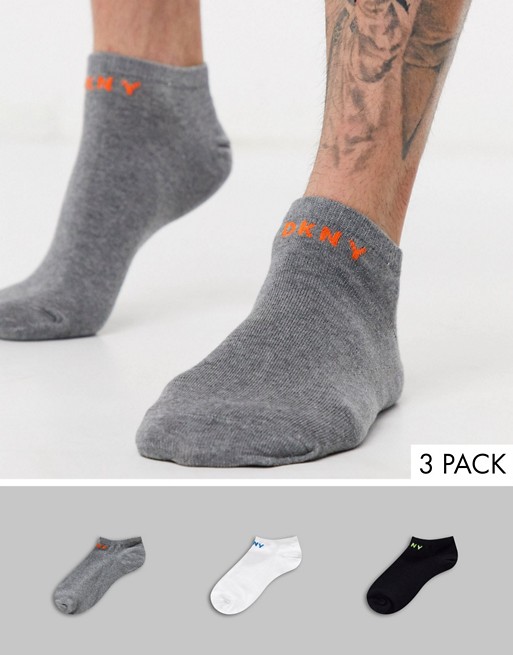 DKNY 3 pack logo trainer socks