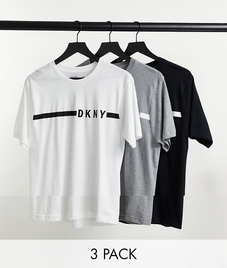 DKNY 3 pack lounge t-shirts in grey