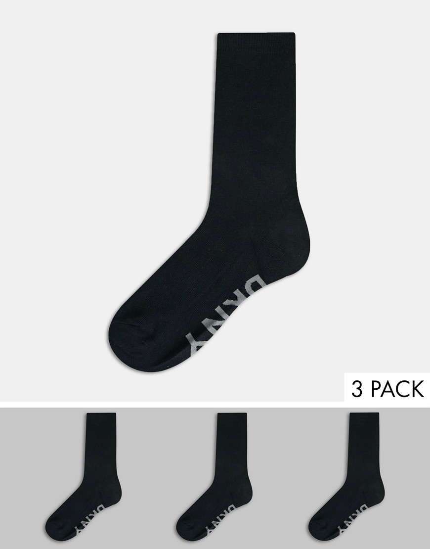 DKNY 3 pack mercer sports sock in black