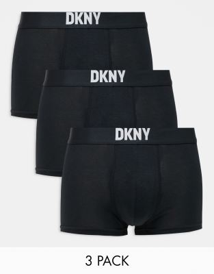 DKNY 3 pack new york modal trunks in black