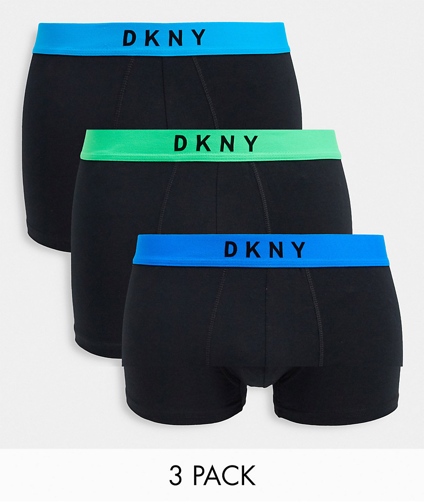 DKNY 3 pack trunks with contrast waistbands in black