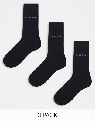 DKNY 3 pack wall socks in black