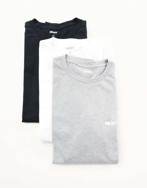 DKNY 3 pack warriors long sleeve tees in black - view 1