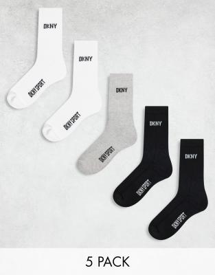 DKNY 5 pack radde socks in black