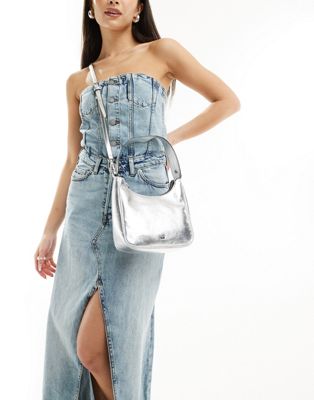 DKNY Alexa shoulder bag in silver metallic