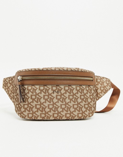 DKNY all over logo bumbag in brown