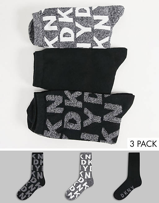 DKNY Aria 3 pack socks in logo print