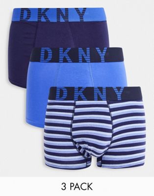 DKNY Aurora 3 pack boxers in blue stripe