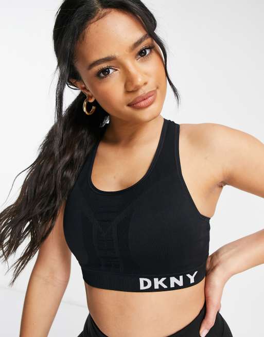 DKNY – Bezszwowa siateczkowa braletka w kolorze czarnym