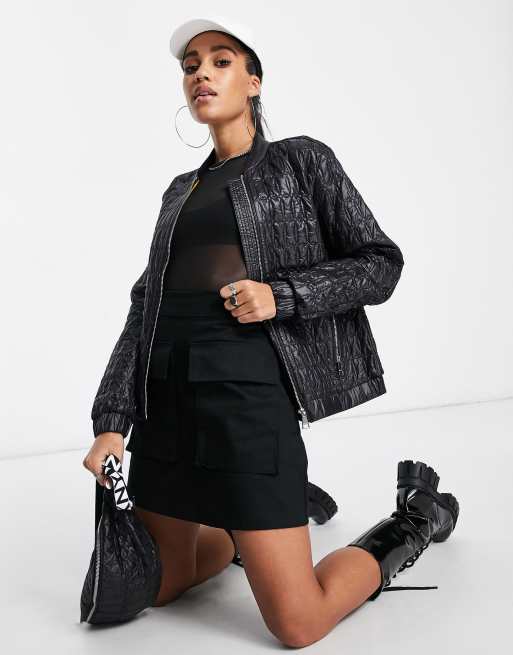 DKNY Bomber Jacket with Bag in Black