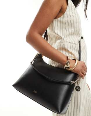 DKNY DKNY Bryant leather crossbody bag with shoulder strap in black